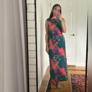 Vintage Hawaiian floral dress XS S